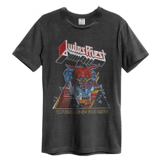Amplified Large Vintage Charcoal T Shirt - Judas Priest Defenders Of The Faith - 5054488120274