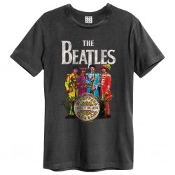 Amplified Large Vintage Charcoal T Shirt - The Beatles Lonely Hearts - 5054488152619
