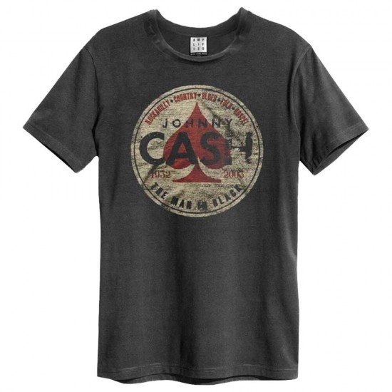 Amplified Vintage Charcoal Small T Shirt - Johnny Cash - The Man In Black - 5054488276094