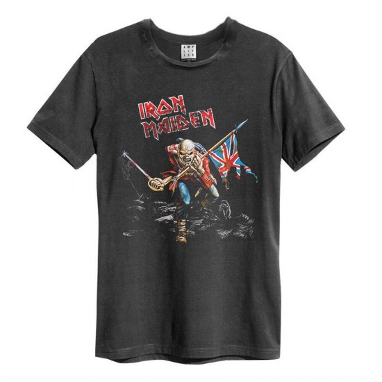 Amplified Vintage Charcoal Medium T Shirt - Iron Maiden 80s Tour - 5054488280602