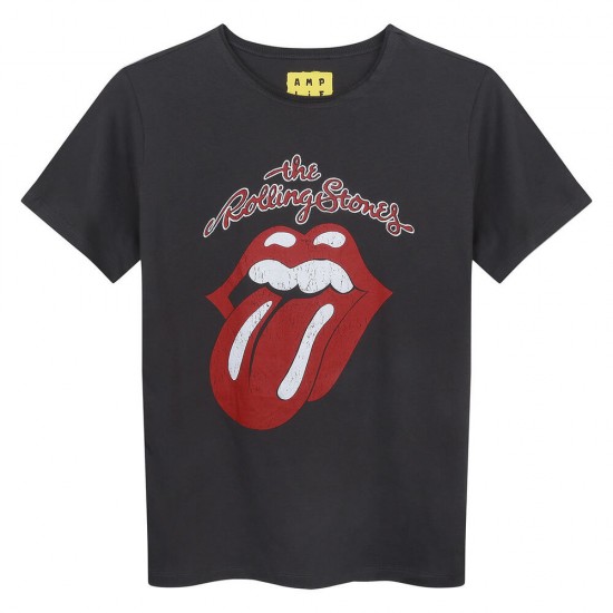 Amplified Vintage White Small T Shirt - Rolling Stones Vintage Tongue - 5054488347138