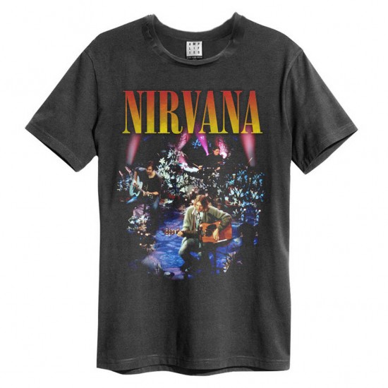 Amplified Vintage Charcoal Large T Shirt - Nirvana Live In New York - 5054488394057