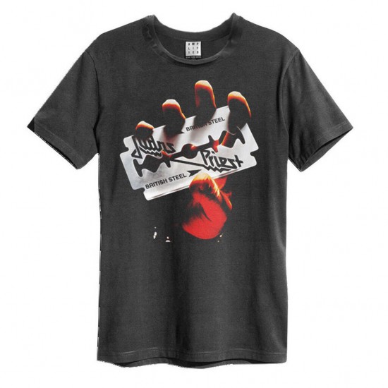 Amplified Vintage Charcoal Medium T Shirt - Judas Priest British Steel - 5054488485557