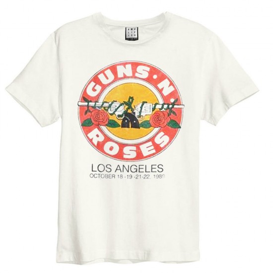 Amplified Vintage White Small T Shirt - Guns 'N' Roses - Vintage Bullet - 5054488485908