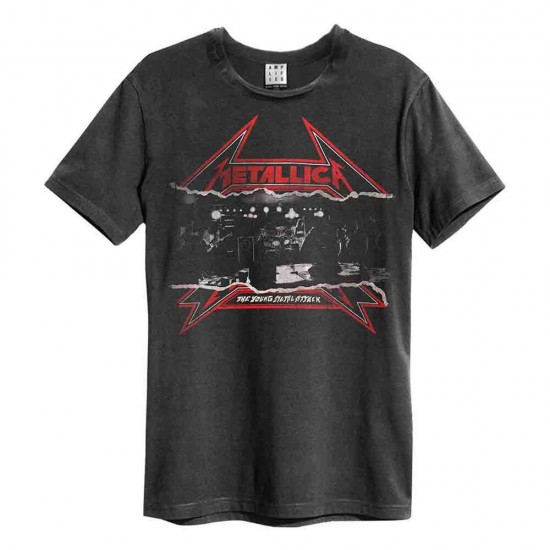Amplified Vintage Charcoal Small T Shirt - Metallica - The Young Metal Attack - 5054488494795