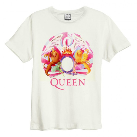 Amplified Vintage White Medium T Shirt - Queen - Night At The Opera Crest - 5054488495228