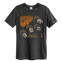 Beatles Rubber Soul Amplified Vintage Charcoal Large T Shirt-5054488704351