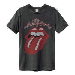 Amplified Vintage Charcoal Large T-Shirt - Rolling Stones Rainbow Tongue - 5054488816061