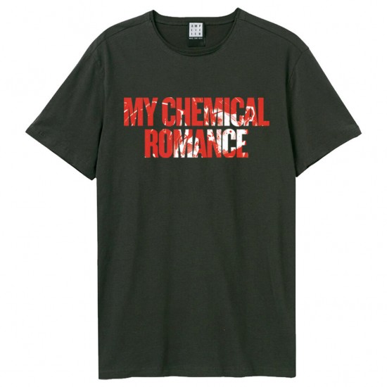 Amplified Vintage Charcoal Large T Shirt - MCR Blood Splatter Logo - 5054488864086