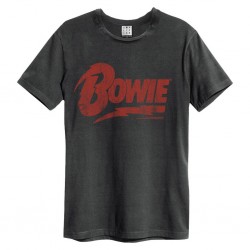 Amplified Large Vintage Charcoal T Shirt - David Bowie - Logo - 5054488090232
