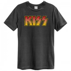 KISS - Classic Logo Distressed Amplified Vintage Charcoal T Shirt - 5054488089816 - Large