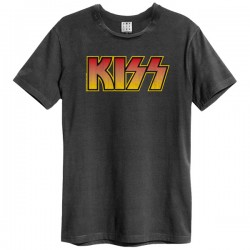 KISS - Classic Logo Distressed Amplified Vintage Charcoal T Shirt - 5054488089793 - Small