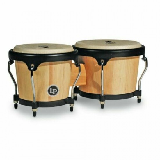 Latin Percussion LPA601AW Aspire Bongo OAK Natural Finish Black Hardware