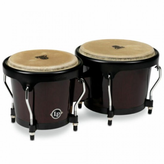 Latin Percussion LPA601DW Aspire Bongo OAK Dark Wood Finish Black Hardware