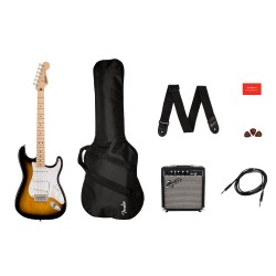 Fender 0371720403 Squier Sonic® Stratocaster® Pack, 2-Color Sunburst, Gig Bag, 10G 