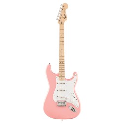 Fender 0373252556  FSR Squier Sonic® Stratocaster® HT, Maple Fingerboard, White Pickguard, Shell Pink 