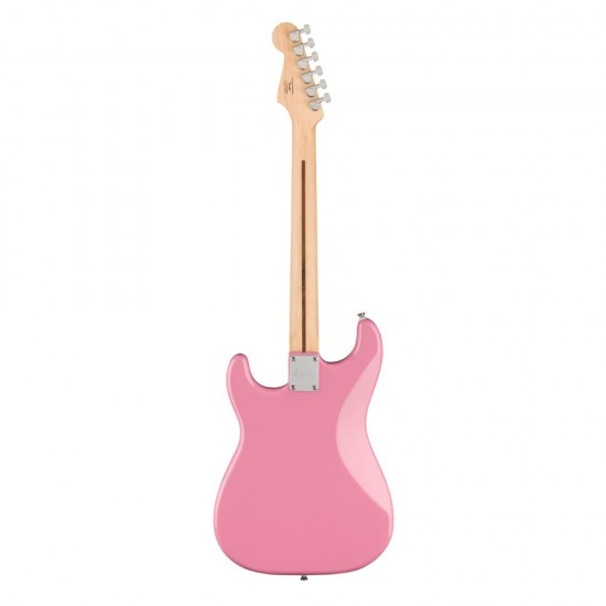 Fender 0373302555 Squier Sonic Stratocaster HT H, Maple Fingerboard, White Pickguard, Flash Pink 