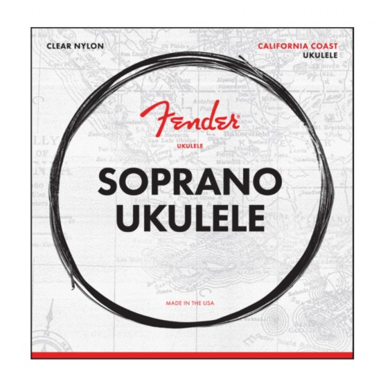 Fender 0730090402 California Coast Soprano Ukulele Guitar Strings - .024, .032, .034, .028 Gauges