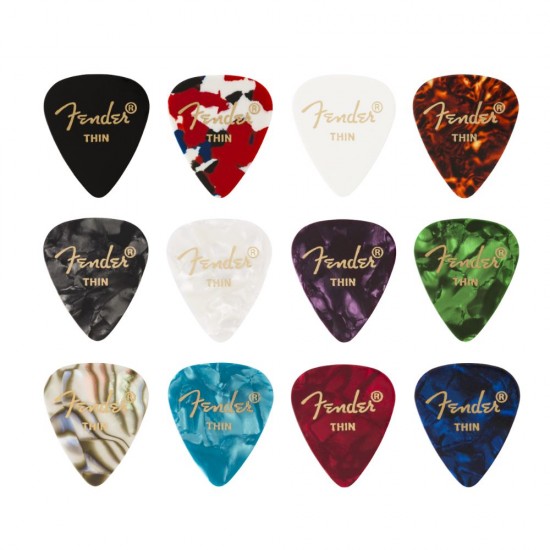 Fender 980300100 351 Shape, Celluloid Medley, Thin (12) Fender 980300100 351 Shape, Celluloid Medley, Thin (12)