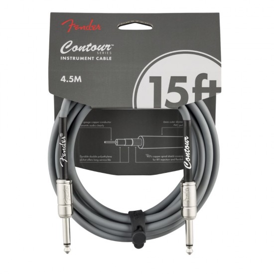 Fender 0990571024 Contour™ Instrument Cable, Inca Silver, 15' 