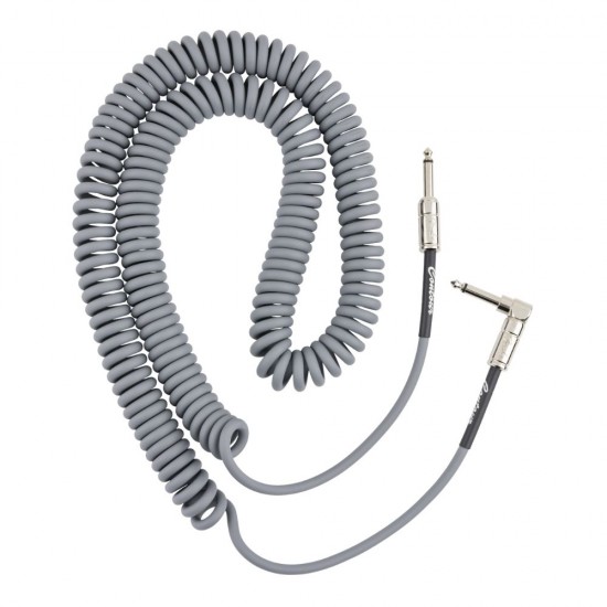 Fender 990573024 Contour Series Straight to Right Angle Coil Instrument Cable - Inca Silver, 30 feet Fender 990573024 Contour Series Straight to Right Angle Coil Instrument Cable - Inca Silver, 30 feet
