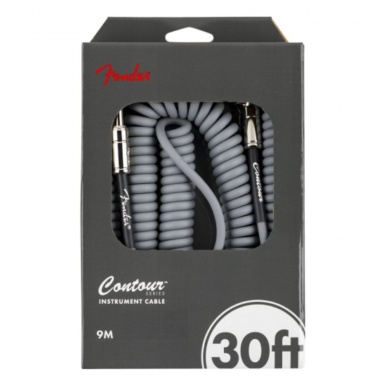 Fender 990573024 Contour Series Straight to Right Angle Coil Instrument Cable - Inca Silver, 30 feet Fender 990573024 Contour Series Straight to Right Angle Coil Instrument Cable - Inca Silver, 30 feet