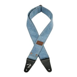 Fender x Wrangler 2" Riveted Denim Guitar Strap, Light Indigo - 0990638002