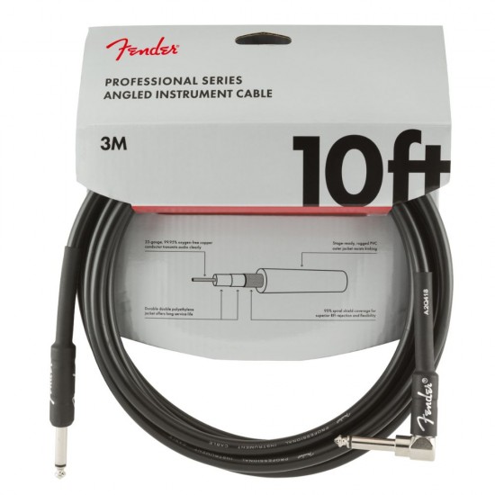 Fender Professional Series Instrument Cable Straight-Angle 10' (Black)