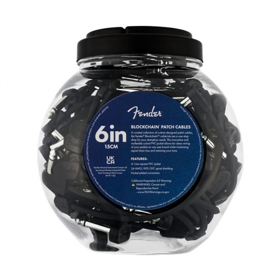 Fender Blockchain Patch Cable Bowl Black (50-count) - 0990825006