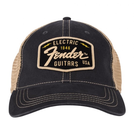 Fender 9122421203 Transition Logo Patch Hat - Black/Stone Fender 9122421203 Transition Logo Patch Hat - Black/Stone