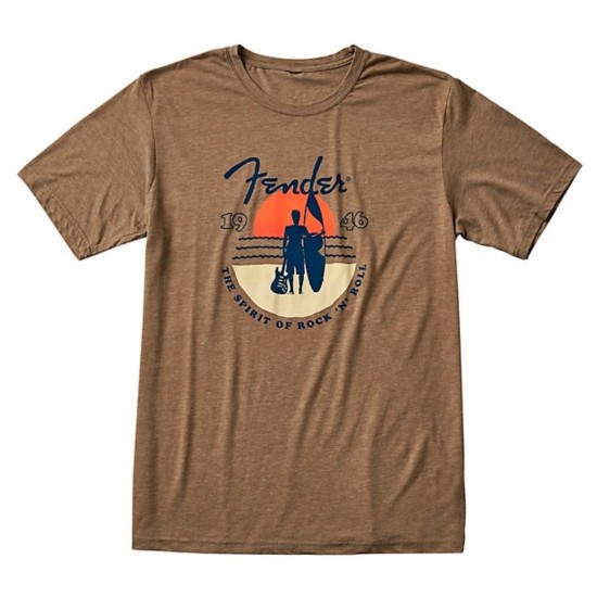 Fender Sunset Spirit T-Shirt, Small, Olive 9123013081