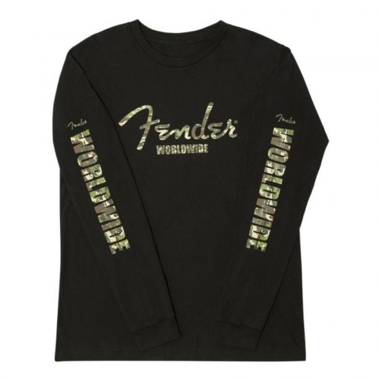 Fender 9192001506 CAMO LOGO L/S T-SHIRT Large - Black Fender 9192001506 CAMO LOGO L/S T-SHIRT Large - Black