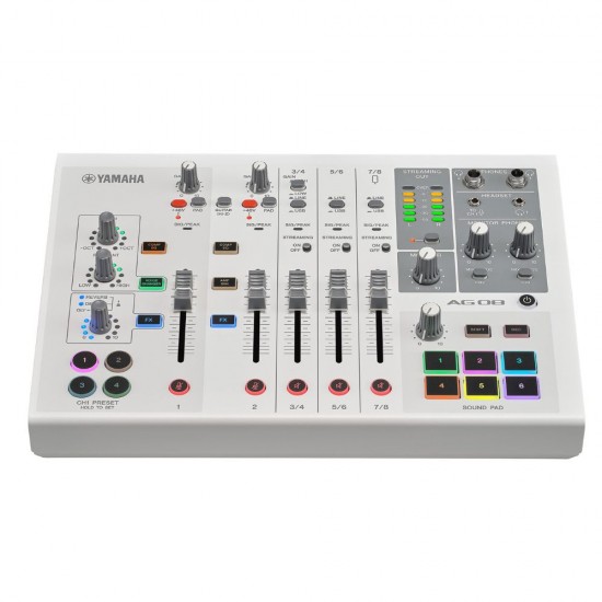 Yamaha AG08 8-channel Mixer USB Interface - White Yamaha AG08 8-channel Mixer USB Interface - White