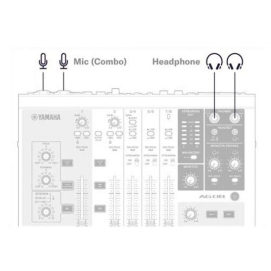 Yamaha AG08 8-channel Mixer USB Interface - White Yamaha AG08 8-channel Mixer USB Interface - White