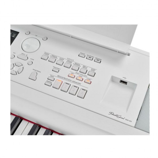Yamaha DGX670WH Portable Digital Grand Piano, White Yamaha DGX670WH Portable Digital Grand Piano, White