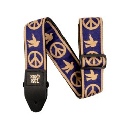 Ernie Ball Navy Blue and Beige Peace Love Dove Jacquard Strap - P04699