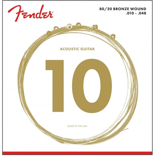 Fender 073-0070-402 80-20 Bronze Acoustic Strings, Ball End, 70XL .010-.048 Gauges Fender 073-0070-402 80-20 Bronze Acoustic Strings, Ball End, 70XL .010-.048 Gauges