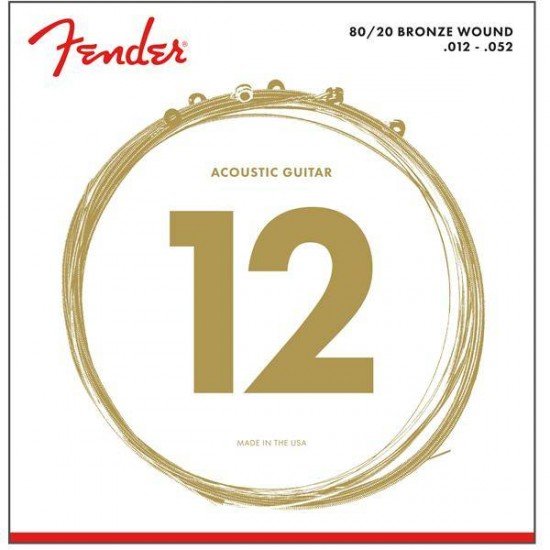 Fender 073-0070-402 80-20 Bronze Acoustic Strings, Ball End, 70XL .010-.048 Gauges
