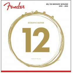 Fender 70L 80-20 Bronze 12-52 Gauge Acoustic Guitar Strings 0730070403