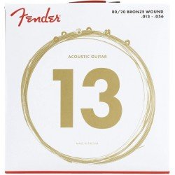 Fender- 0730070408- 80/20 BRONZE Acoustic Guitar Strings gauge 13-56