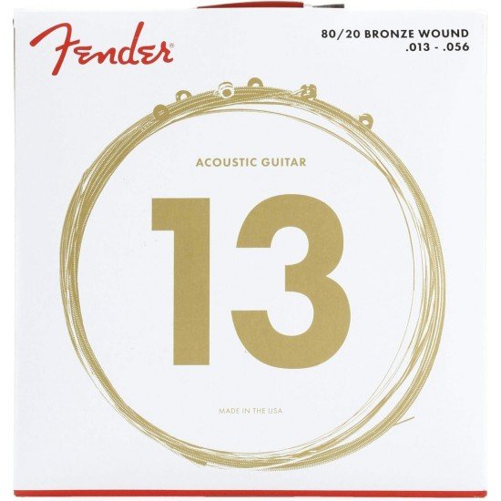 Fender- 0730070408- 80/20 BRONZE Acoustic Guitar Strings gauge 13-56