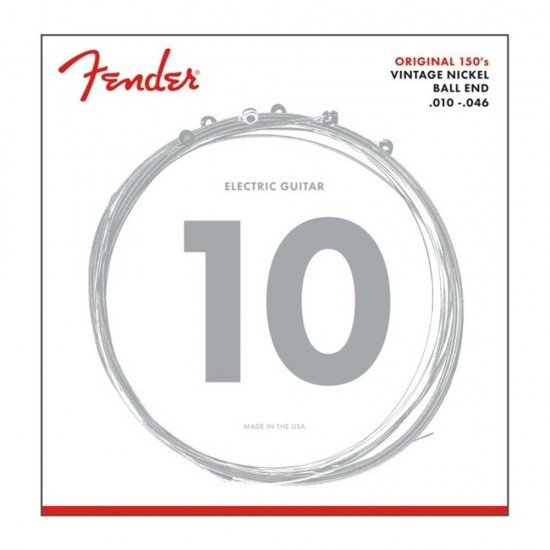 FENDER 0730150406 Electric Guitar String Set- 150R PURE NICKEL BALL END Gauge 10-46