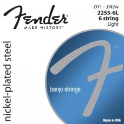 Fender 2255-6L 6-String Light Nickel-Plated Steel Banjo Strings