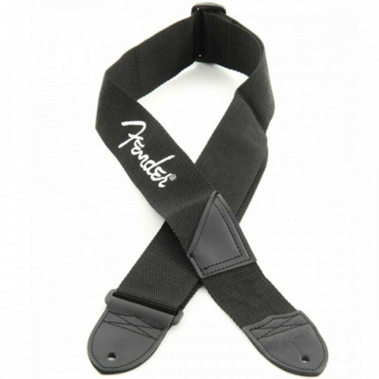 Fender 2" Guitar Strap Black White Logo 0990662043