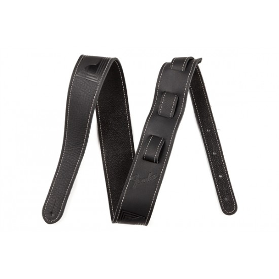 Fender Monogrammed Leather Strap Black Leather- 0990681006