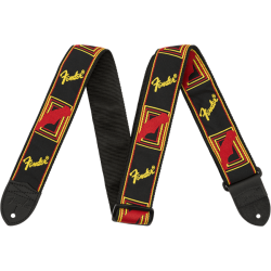 Fender - GUITAR MONO STRAP  Black/ Red - Yellow Fender LOGO - 0990681500