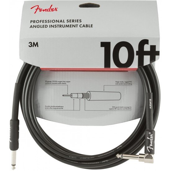 Fender Professional Series Instrument Cable Straight-Angle 10' (Black)