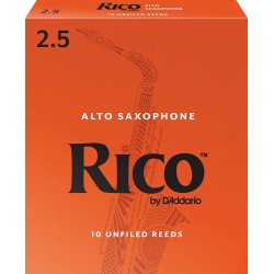 Rico Alto Saxophone Reeds - 2.5 (Box Of 10)