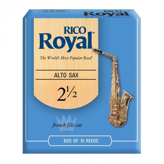 Rico Royal Alto Saxophone Reeds - 2.5 (Box Of 10) Rico Royal Alto Saxophone Reeds - 2.5 (Box Of 10)
