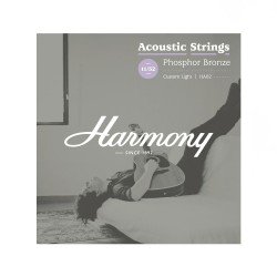 Harmony HA02 PHOSPHOR BRONZE ACOUSTIC GUITAR STRINGS,CUSTOM LIGHT, Gauge 11/52